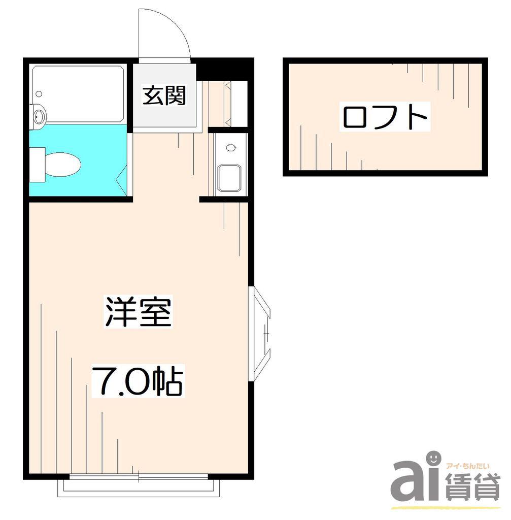 本町セブンハイム(ワンルーム/2階)の間取り写真
