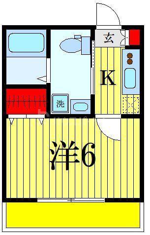 天成2番館(1K/2階)の間取り写真