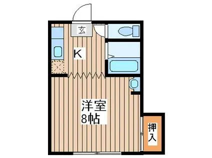 サニーライフ鷺ヶ森(1K/1階)の間取り写真