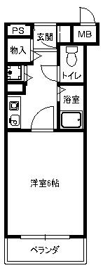 マグノリア箕面(1K/2階)の間取り写真