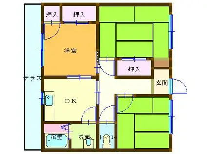 清和荘(3DK/1階)の間取り写真