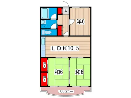 大みかガーデンハウス(3LDK/3階)の間取り写真