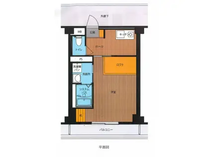 ビレッジハウス小野田4号棟(ワンルーム/4階)の間取り写真