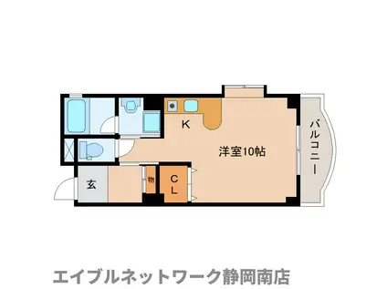 静清第三ハイツ(ワンルーム/6階)の間取り写真