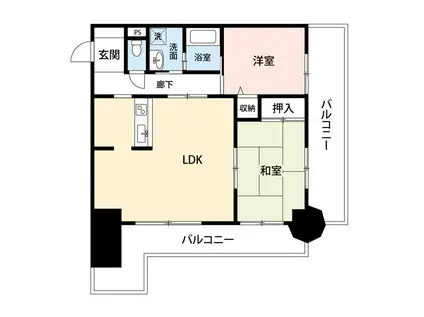 Uマンション(2LDK/8階)の間取り写真