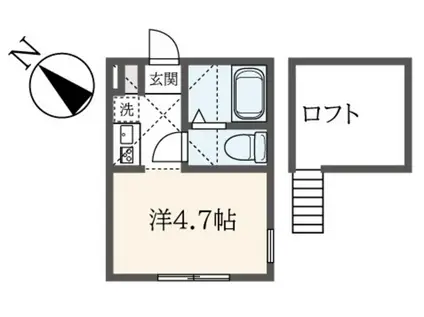 コンフォールシャルム川崎(ワンルーム/2階)の間取り写真