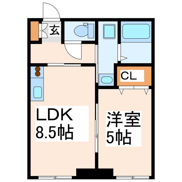 Mハイツ(1LDK/2階)の間取り写真
