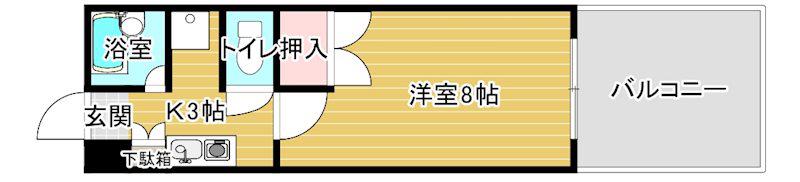 近藤マンション(1K/2階)の間取り写真
