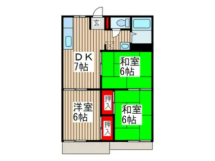 コダイハイツ(3DK/2階)の間取り写真