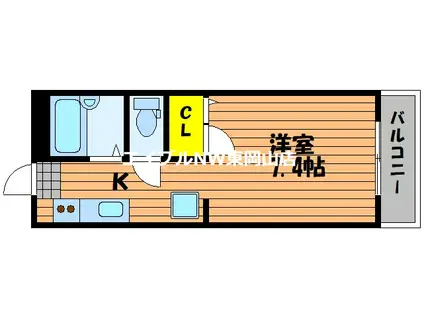 OKANOII(1K/3階)の間取り写真