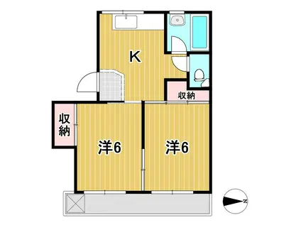 みかの原コーポラス I(2K/3階)の間取り写真