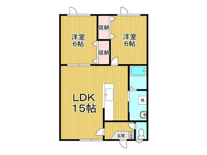 メゾンベルーガ(2LDK/2階)の間取り写真