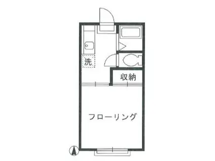 和海ハイツ(1K/2階)の間取り写真