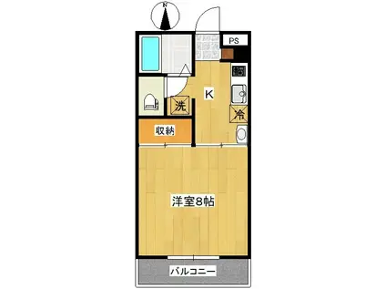 CALM VILLAGE 角五郎(1K/2階)の間取り写真