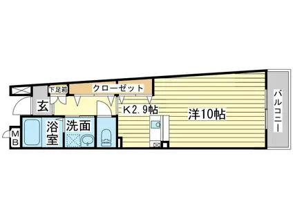 ボニート カージェIII(ワンルーム/2階)の間取り写真