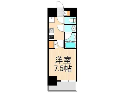 プラネソシエ西新井(1K/4階)の間取り写真
