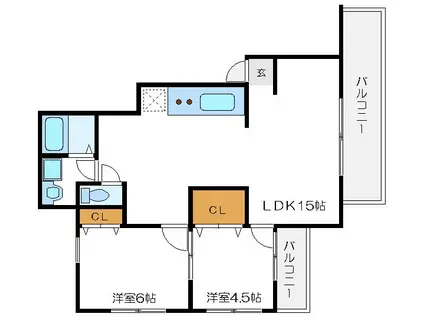 マンション武田(2LDK/2階)の間取り写真