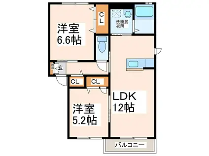 キャニオン ナカタ(2LDK/2階)の間取り写真