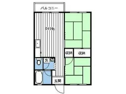 秋元ファミリーハイツ2(2DK/2階)の間取り写真