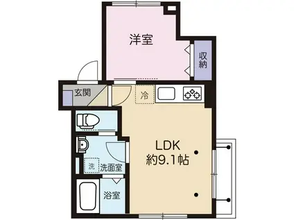 リージェント東和(1LDK/1階)の間取り写真