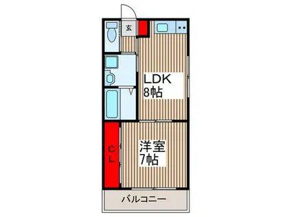ディアコート浦和(1LDK/1階)の間取り写真