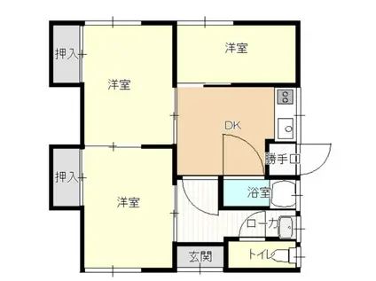 手城町4丁目渡邊2(3DK/1階)の間取り写真