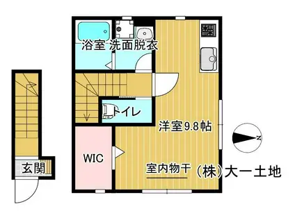 ル・メイユール東宮野目A棟(ワンルーム/2階)の間取り写真