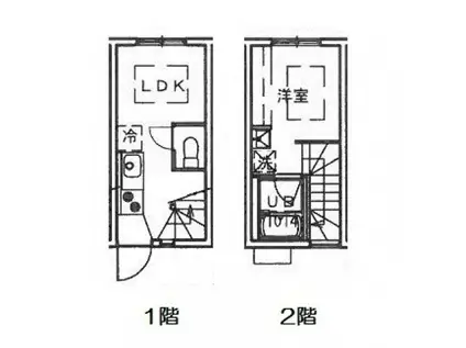 本浦コーポラスI(1LDK/1階)の間取り写真