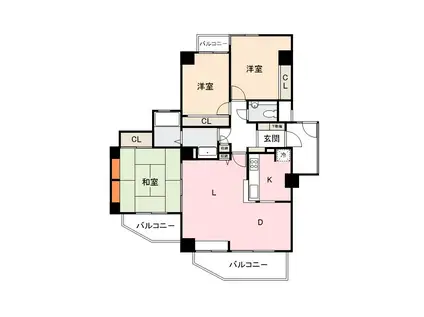 アルファガーデン楠上(3LDK/3階)の間取り写真