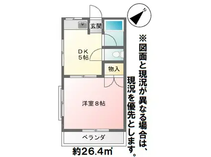 URBANCOURT金町(1DK/2階)の間取り写真
