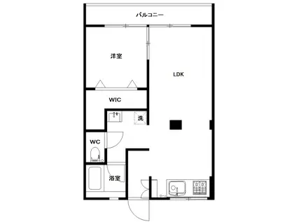 地建ビル(1LDK/5階)の間取り写真