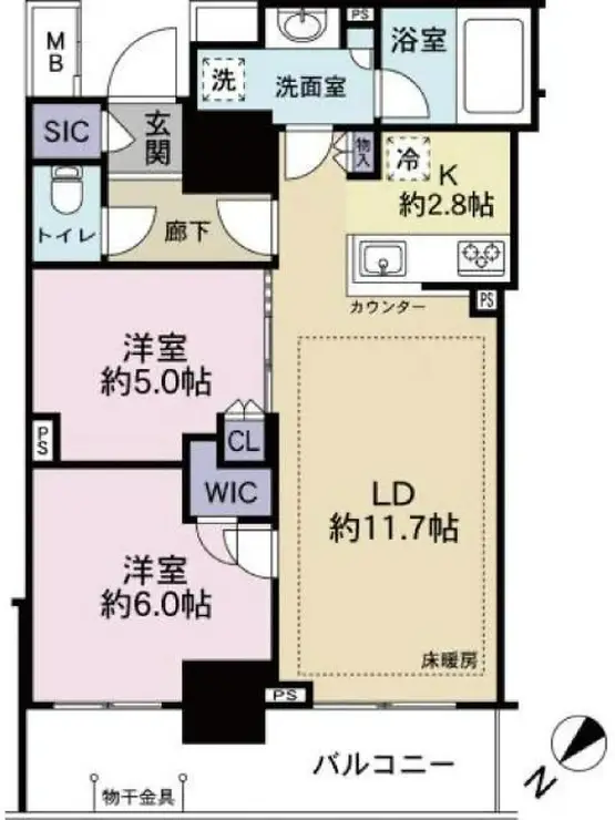シティタワー上尾駅前 14階階 間取り