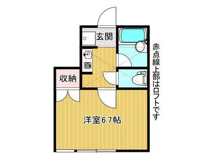 コテージ・プラネットA棟(1K/1階)の間取り写真