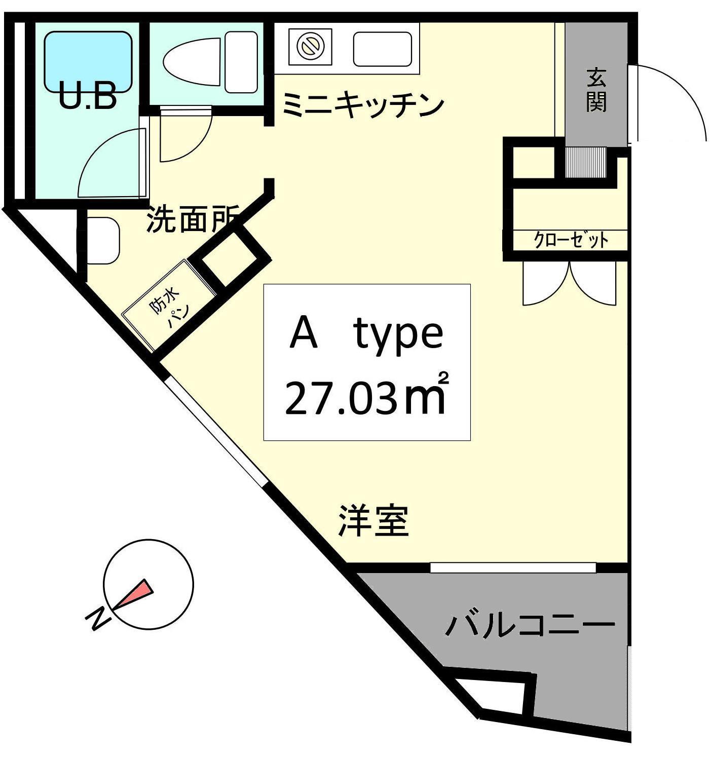 シャンティ医大前(ワンルーム/3階)の間取り写真