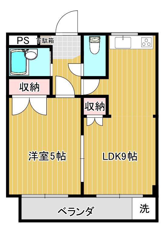 サンライズ新庄銀座(1LDK/1階)の間取り写真