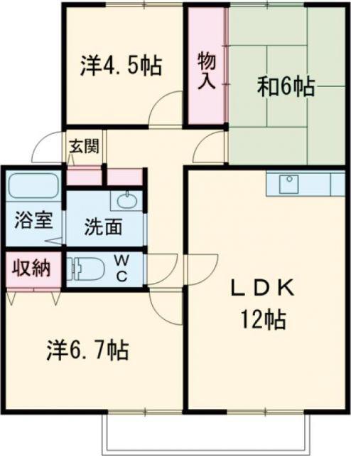 サンプレイスジョウナンE(3LDK/2階)の間取り写真