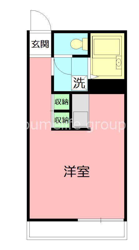 ヴィラ萩山 A(ワンルーム/2階)の間取り写真