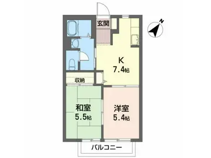 ハイツ・クラベール(2DK/2階)の間取り写真