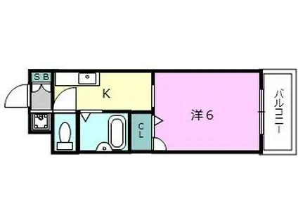 ローゼヒノ(1K/1階)の間取り写真