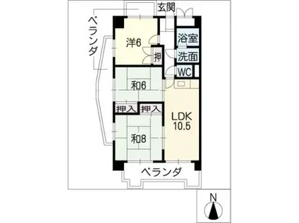 ひまりビル(3LDK/5階)の間取り写真