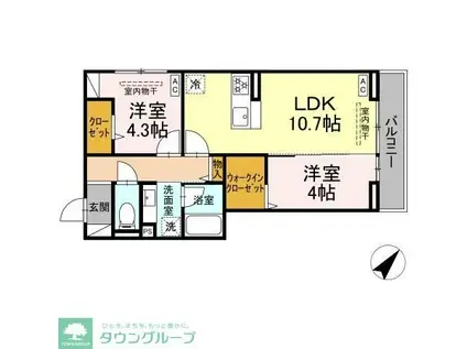 コルトレイク(2LDK/2階)の間取り写真