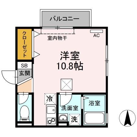 ルミエール(ワンルーム/1階)の間取り写真