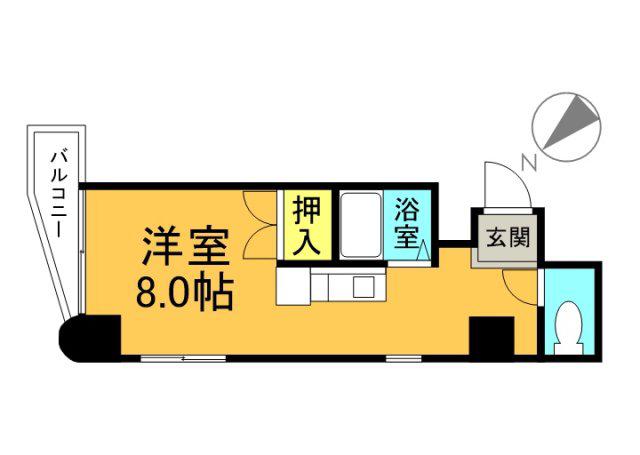 眞木ビル(ワンルーム/3階)の間取り写真