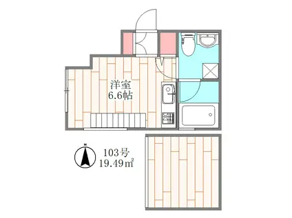 PLANTAGO桜上水(ワンルーム/1階)の間取り写真