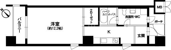 フェイズイン博多駅南(1K/9階)の間取り写真