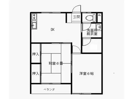ハイツシンバN(2DK/2階)の間取り写真