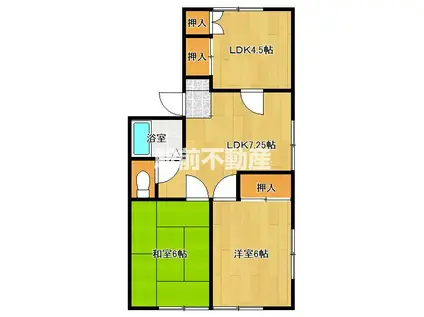 コーポ悠(3DK/2階)の間取り写真