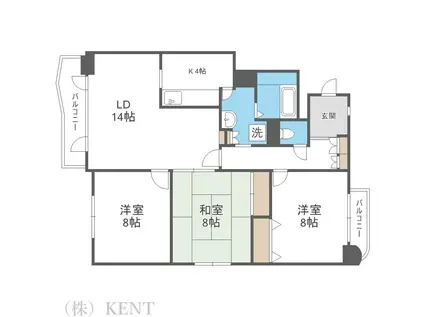 LOUVRE21(3LDK/3階)の間取り写真