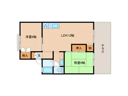 セジュールヨシダ2(2LDK/1階)の間取り写真