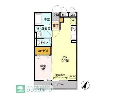 エミナンス II(1LDK/2階)の間取り写真